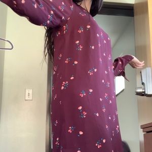 Maroon floral Dress